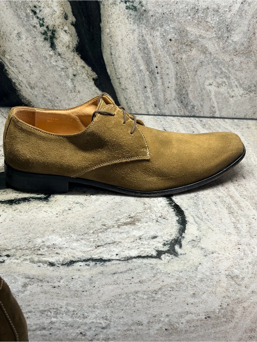 Saks Fifth Avenue Made in Italy Olive Green Suede Derby Shoes Men’s US 9.5